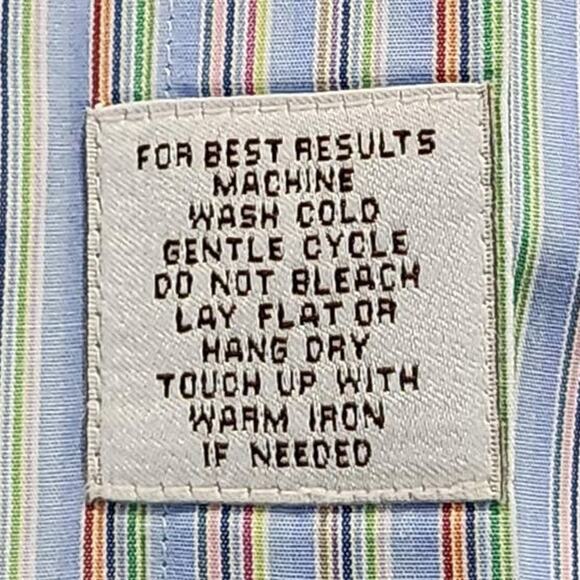 Peter Millar Men's Button-Down Blue-Multi-Colored Striped Long-Sleeve Shirt XXL - Picture 6 of 7